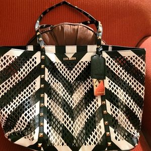 Steve Madden perforated chevron tote